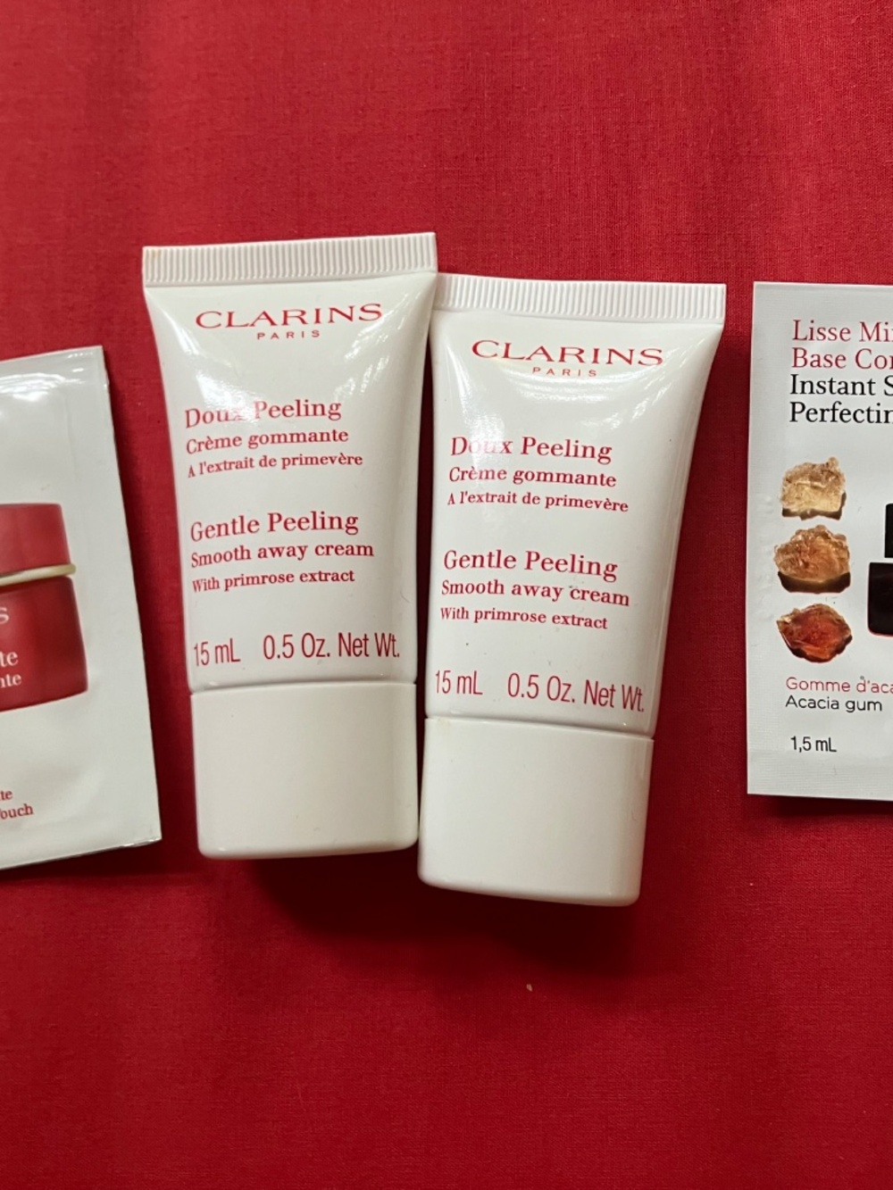 Clarins Gentle Peeling Smooth Away Cream x 2 (0.50 oz) +  2 samples